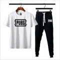 Black pubg 2 pc Tshirt+trouser gymwear summer tracksuit for men & boys. 