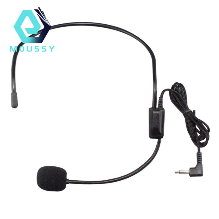 3.5mm Wired Headset Microphone Headworn Mic for Voice Amplifier Loudspeaker