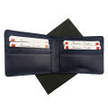 Pocket Size Blue Doted Leather Wallet. 