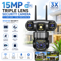 15 MP =5MP+5MP+5MP  Ptz Wifi Outdoor Security  Camera Lens, 3 Screen, CCTV,Color Night Vision Auto Tracking, Waterproof15MP WiFi Camera with Three Lens Three Screen Color Night Vision PTZ Outdoor Waterproof Security IP Camera CCTV Surveillance Camera CCTV. 