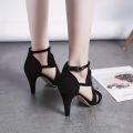 Women Fashion Black Heels Sandal Every Event Weeding, Party, Casual Comfortable Heels Beautiful Elegant. 