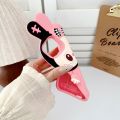 ♥Ready Stock +FREE Shipping+COD♥3D cute cartoon labubu pink and black patchwork color silicone case for iPhone 11 12 13 14 15 16 Pro Max casing Cartoon animal soft silicone protective cover for iPhone case. 