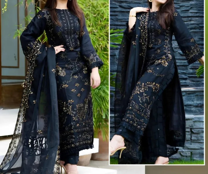 Black%20Women%20Crinkle%20Chiffon%20Embroidered%203Pec%20Black%20Dress%20Partywear%20(Unstitched)%20-%20Image%204