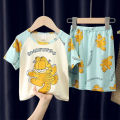 Pokemon Pikachu Summer Children's Pajamas Short-sleeved Men's and Women's Cartoon Home Clothes Set Thin Air-conditioning Clothes. 