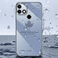 For Infinix Hot 10i Back Cover Luxury 6D Plating Maple Leaf Side Pattern Soft Silicone Square Mobile Phone Case. 