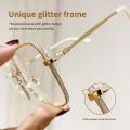 Vintage Square Metal Frame Glasses Women Fashion Optical Myopia Blocking Eyewear Popular Reading Anti-blue Light Eyeglasses. 