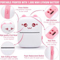 Pocket Inkless Mini Printer - Thermal Portable Bluetooth Wireless Mini Printer For Kids - For Photo, Picture, Office Receipt, Label Note, QR Code - Compatible With IOS & Android - Pink & Blue - Budget Finds. 