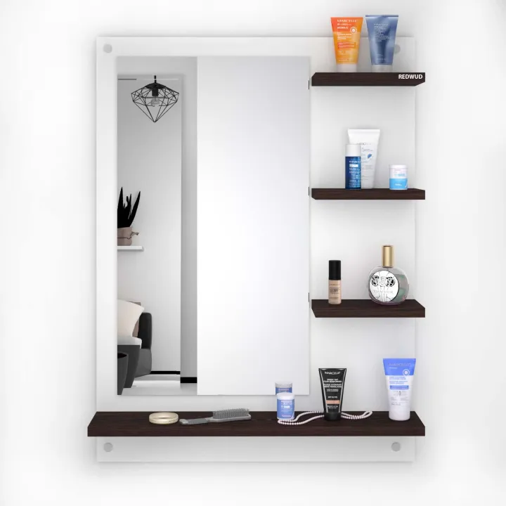 Wooden%20Wall-Mounted%20Vanity%20Table%20with%20Mirror,%20Shelves%20&%20Storage%20-%20Image%202