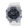 Casio G Shock Sound Wave Series Carbon Core Guard Transparent White Analog-Digital Mineral Glass World Time Multi-Function Transparent White Resin Band Watch-GA-900SKL-7ADR. 