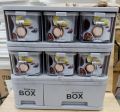 Masla Box For Kitchen Plastic New Style Kitchen Spices Box Storage Box Condiments & Spice Rack With Spoons - 6 Compartment. 