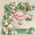 40 Balloons Garland Set With Olive Green Balloons - Skin Color Latex - Confity Balloons and White Balloons Pack Complete Birthday , Anniversary Balloons Decoration Set With Metallic Golden Balloons. 