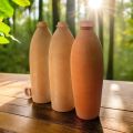 Handmade Natural Clay Water Bottle 1L Self Cooling Matka Eco-Friendly Water Vessel. 