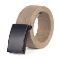 Solid Color Men Women Ladies Female Male Uni Plain Webbing Cotton Canvas Metal Buckle Belt Clothing Accessories 0724. 