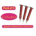 Injection Mehndi Pen Pack of 3. 
