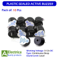 Long Continuous Beep Piezo Active Buzzer 3V to 12V Magnetic Tone Alarm Ringer for DIY and Arduino by Electrica. 