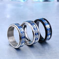 Iron Warrior European and American punk jewelry stainless steel rotating skull ring personalized simple titanium steel ring. 