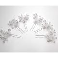6 Pcs Hair Accessories - Pearls Beads Hairpins, Bridal Wedding Flower Clips. 