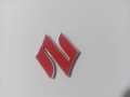 Universal Suzuki Steering S logo - Silver Chrome Monogram Badge Emblem Full Tape. 