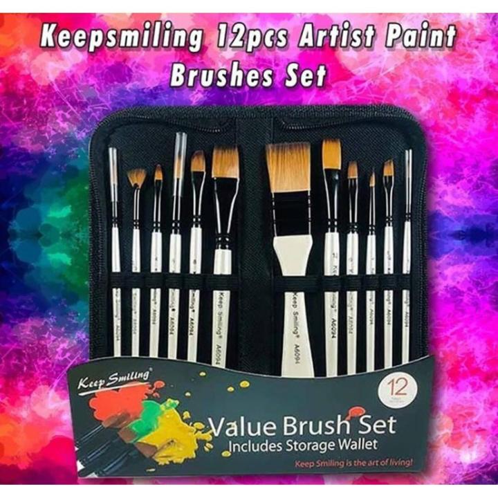 KEEPSMILING VALUE 12PCS ARTIST PAINT BRUSHES SET MULTI BRUSHES