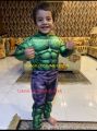 Padded Hulk costume with hard plastic mask for 4 to 5 years old kids (Muscular / 3D costume). 