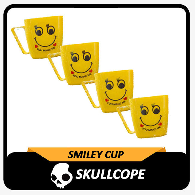 SKULL COPE Cute Emoji Yellow Smiley Face Coffee/Tea Mug - Perfect Gift for Family and Friends-PLASTIC MUG