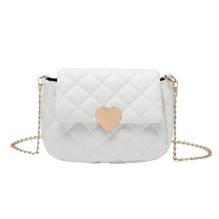 Women PU Leather Diamond Plaid Shoulder Bag Fashion Chain Small Crossbody Bag