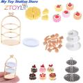 1PCS DIY 1/12 3D Miniature Food Craft For Dollhouse Mini Cute Dessert Pan Cake Stand Fruit Tray Doll Kitchen Toys. 