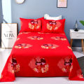 Thickened Wedding Bed Sheet One-Piece Red Bed Sheet Bright Red Wedding Home Bed Sheet1.5Rice Bed1.8Rice Bed Pillowcase. 
