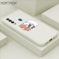 Hontinga for Itel Vision 2 Plus / P37 Pro Back Cover Cartoon Cute Three Bears Case Square Edge Liquid Silicone Phone Case. 