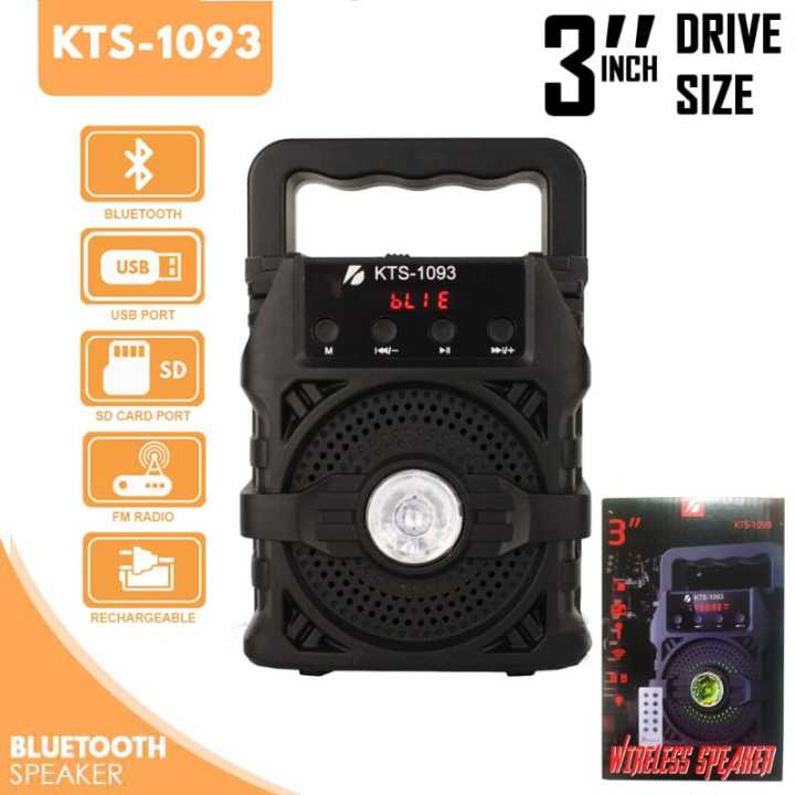 KTS-1093 3 inch Bluetooth Speaker Best Wireless Speaker for Mobile Phone Rechargeable Speaker With Remote