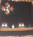 Sindhi embroidered black ajrak chadar for ladies crinkle stuff. 