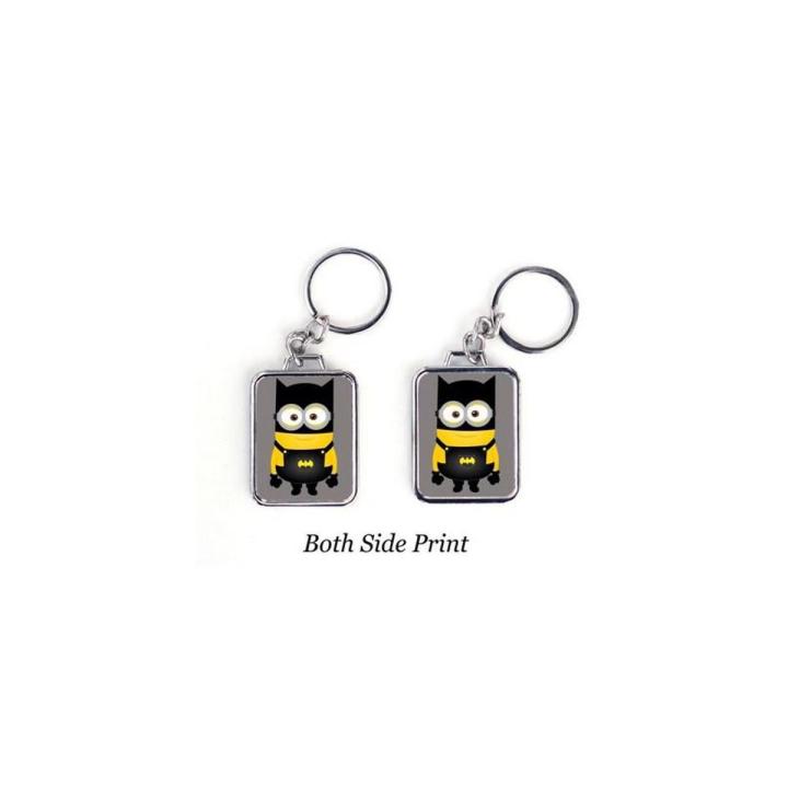 Custom Design Minion Batman Both Side Printed Metal Keychain