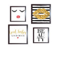 Modern Pack of 4 Picture Frames Beauty Salon Wall Hangings Room Decor Makeup Girls Photo Gallery. 