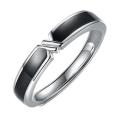 Creative Simple Black and White Adjustable Couple Rings Girl Boy Friend Valentine's Day Jewelry Gift. 