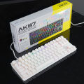 AK61 Hot-Swappable Mechanical Keyboard – 60% to 80%  Compact Layout with Blue Switches, USB Wired Gaming Keyboard. Easy-to-reinstall keys, real RGB backlighting, 61 to 87 custom keys, and a vibrant color light design for a precise and responsive gaming. 