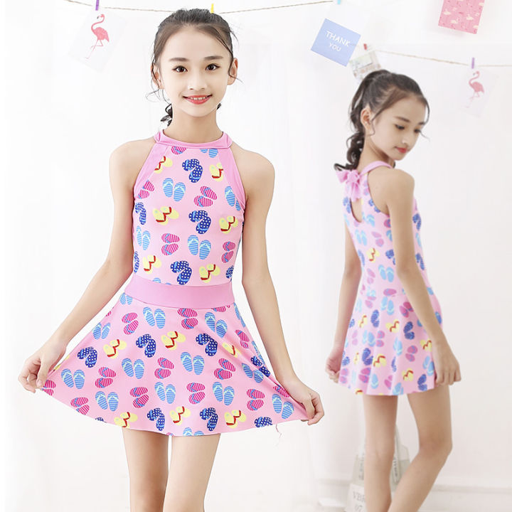 New%20Girl's%20Swimsuit%20Middle%20and%20Big%20Children's%20One-Piece%20Boxers%20Skirt%20Swimwear%20Primary%20School%20Girls%20Hot%20Spring%20Bathing%20Suit%20-%20Image%205