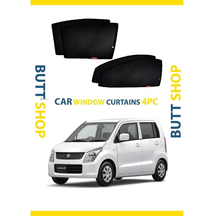 SUZUKI WAGON R (JAPAN) WINDOW CURTAIN/ Sun shades / Side Curtains BLACK 4PC SET