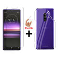 Sony Xperia 1 Unbreakable Gorilla Flexible Nano Glass Premium High Quality Screen Protector + Back Protector Transparent Hydrogel Soft Film jell Protection For Sony Xperia 1. 