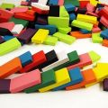 50PCs and 100pcs Domino Wooden Blocks | Colorful Wooden Domino Blocks Set. 