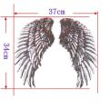 Big iron on patch for clothes stylish angle wing rose design. 