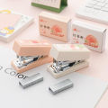 2024 Ins Cute Peach Mini Stapler with 400pcs 24/6 Staples Kawaii Bookbinding Machine Portable Paper File Documents Binder Office Myhappinessisyou. 