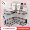 Kitchen Organizer Rack with Hooks - Wall-Mounted Metal Storage Shelf for Spices, Jars, and Utensils. 