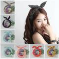 1 Multicolour Korean Version of Rabbit ears or Bunny Style hair bands for Girls and Women Elastic Headband. 