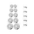 Set of 12 - 1 ft Dumbbells Rod and 30 KG Chrome Plates Complete Home Gym Set. 