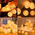Cotton Ball Fairy Lights - 3M/10Ft Cotton Ball String Lights, 20 LED Cotton Ball Lights, USB or Battery Powered Cotton Ball String Lights for Bedroom, Wedding, Party. 