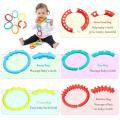 Baby Toys Rainbow Circle Chain Ring Teether Teething Toys Kids Bed Hanging Accessories Gift,6 pcs. 