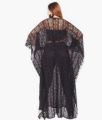 Black Color lace Work Net Fabric Kaftan. 