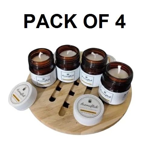 Pack of 4 Scented Candles in Mini Glass Jars with Lids – Ideal for ...