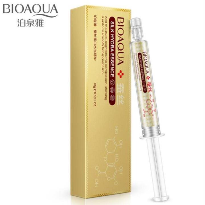 BIOAQUA Brand Silk Protein Hyaluronic Acid Liquid Skin Care Moisturizing Anti Wrinkle Anti Aging Collagen Essence Cream 10ml
