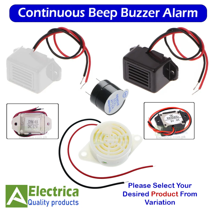thumbnail image 2 of 10 X 12mm 5V DC Active Buzzer – 80dB Continuous Sound, PCB Mount 2-Pin 2 of 5